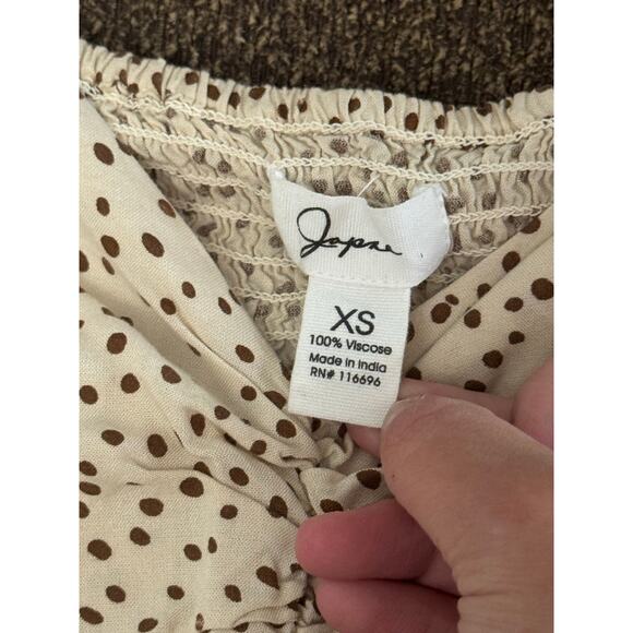 3/$10 50. JAPNA  Babydoll Flutter Sleeve Off Shoulder Peplum Top XS - Picture 5 of 6